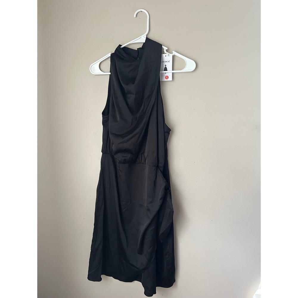 Zesica Black Cowl Neck Sleeveless Dress‎ Women's XL Party Cocktail Halter